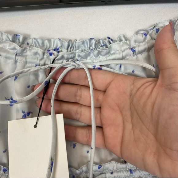 Zara Satin Tiered Ditsy Floral Mini Skirt Size XL - Picture 3 of 13